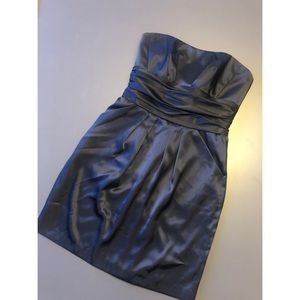Navy strapless dress